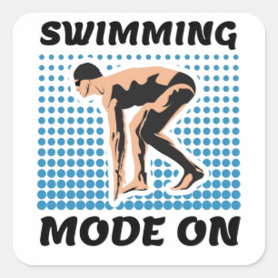Zwemfunctie ingeschakeld - Pool Lover Vierkante Sticker