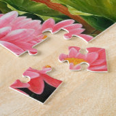 Zwemgans en lotusbloemen in het water legpuzzel (Zijkant)