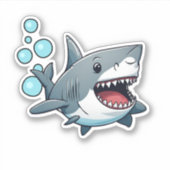Zwemhaai waterdicht sticker (Voorkant)