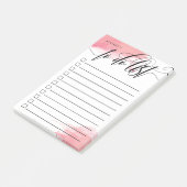 Zwemige kalligrafie - Roze - checkbox om lijst te  Post-it® Notes (Schuin)