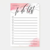 Zwemige kalligrafie - Roze - checkbox om lijst te  Post-it® Notes (Voorkant)