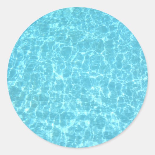 Zwemingpool Partij Blauwwaterblanco Sjabloon Ronde Sticker (Voorkant)