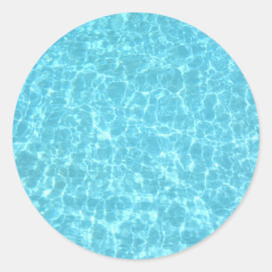 Zwemingpool Partij Blauwwaterblanco Sjabloon Ronde Sticker