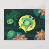 Zwemkikker gele zonnebril briefkaart (Voorkant)