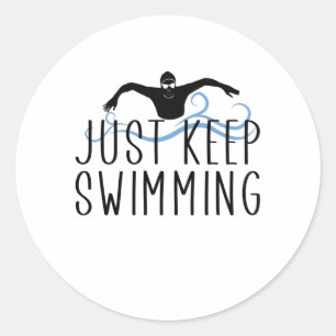 zwemmeisje ronde sticker