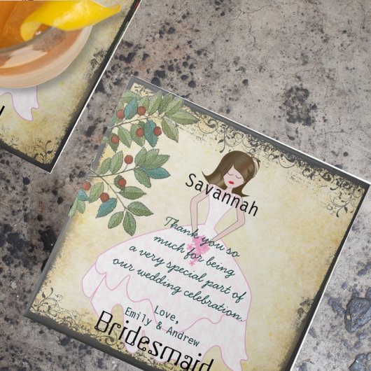 Zwemmelige Bridesmaid Dank je dat Tile Gown met bo Tegeltje