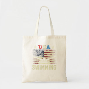 Zwemmen - Amerikaanse vlag - water, zwemmen en zwe Tote Bag