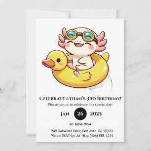 Zwemmen Axolotl Fun Verjaardag Kaart