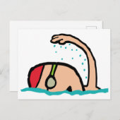 Zwemmen Briefkaart (Voorkant / Achterkant)