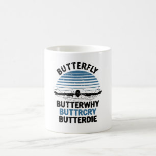 Zwemmen - Butterfly Butterwhy Zwemcadeau Koffiemok
