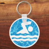 Zwemmen en duwen van het zwemblam-waterzwembad sleutelhanger (Voorkant)