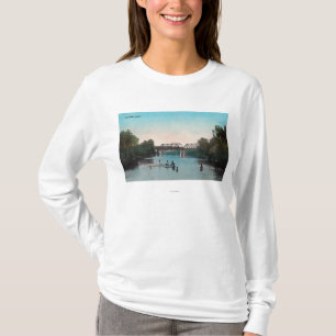 Zwemmen en vangen in het meer van Winters T-shirt