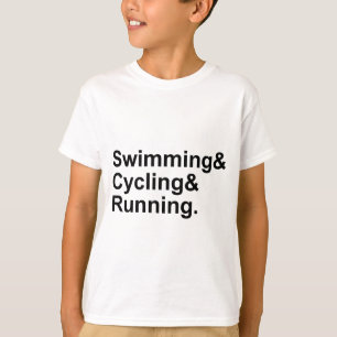 Zwemmen Fietsen Lopen 3 Onderdelen van Triatlon T-shirt