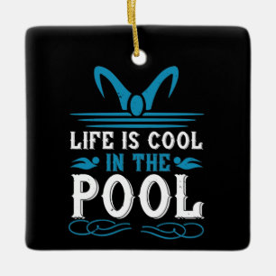 Zwemmen - Het leven is cool in het zwembad Keramisch Ornament