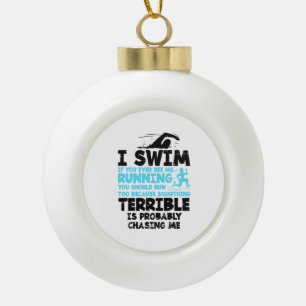 Zwemmen - Ik zwom Keramische Bal Ornament