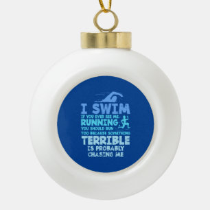 Zwemmen - Ik zwom Keramische Bal Ornament