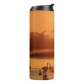 Zwemmen in het meer bij Sunset Thermosbeker (Gedraaid links)