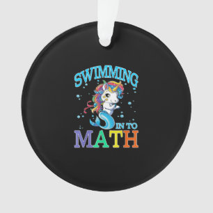 Zwemmen in Wiskunde eenhoorn zeemeermin T-shirt Ornament