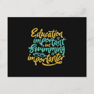 Zwemmen is belangrijk, grappige zwemmers met een o aankondigingskaart