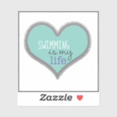 Zwemmen is mijn leven sticker (Vel)