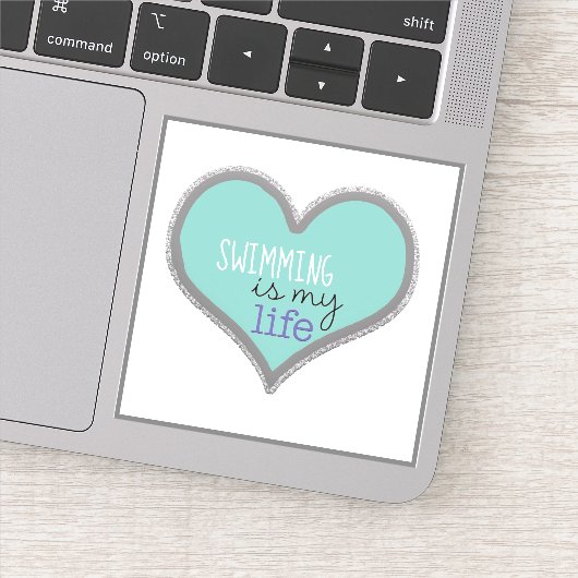 Zwemmen is mijn leven sticker (Detail)