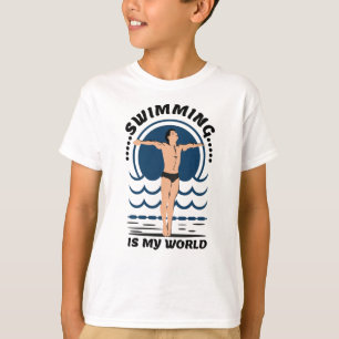 Zwemmen is Mijn wereld - zwemmen in Speedo T-shirt