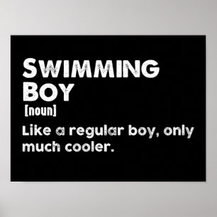 Zwemmen Jongen Grappige Definitie Zwemmer Poster