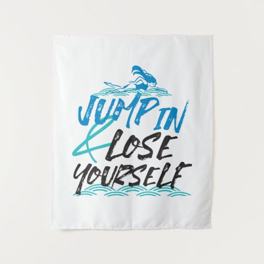 Zwemmen Jumping en Fun Quotes Design Wandkleed (Voorkant)
