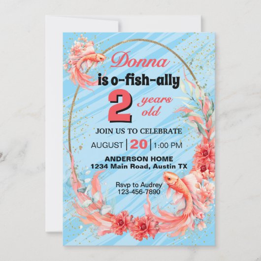 Zwemmen Koi elke leeftijd verjaardagsfeestje Kaart (Voorkant)