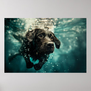 Zwemmen Labrador Puppy Onderwater Ontwerp Poster