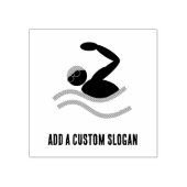 Zwemmen Logo - Aangepaste tekst voor watersport & Rubberstempel (Afrduk)
