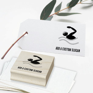 Zwemmen Logo - Aangepaste tekst voor watersport &  Rubberstempel