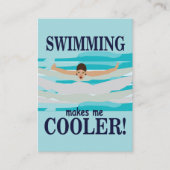 Zwemmen maakt me koelere zwemmer zwemcoach visitekaartje (Voorkant)