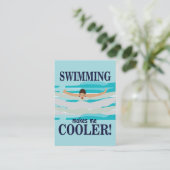 Zwemmen maakt me koelere zwemmer zwemcoach visitekaartje (Staand voorkant)