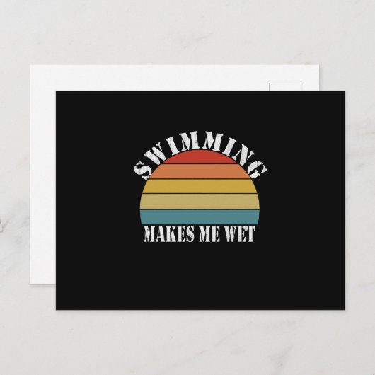 Zwemmen maakt me Natte Zwemmen Lover Aankondigingskaart (Voorkant / Achterkant)