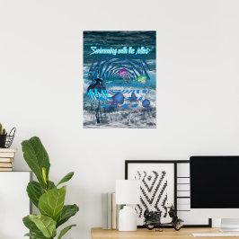 Zwemmen met de kwal(len) poster