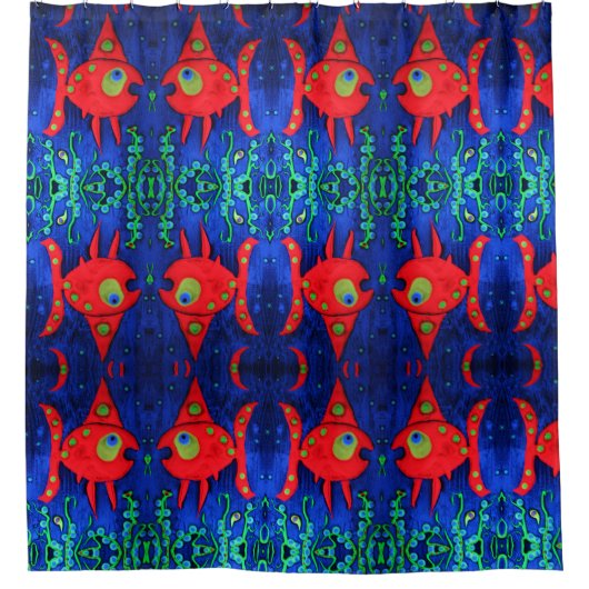 Zwemmen met de vissen douchegordijn (Voorkant)