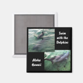 Zwemmen met Dolfijnen Hawaï Magneet (Voorkant / Achterkant)