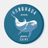 Zwemmen met Dolphins Hurghada Egypt T-Shirt Magneet (Voorkant)
