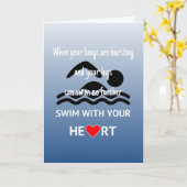  zwemmen met hart motivatie kaart (Gele Bloem)