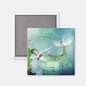 Zwemmen met Zalmnetten Magneet (Voorkant / Achterkant)