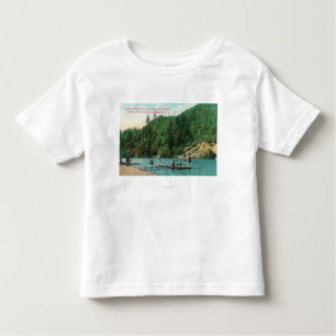Zwemmen nabij de haven aan de Russische rivier Kinder Shirts