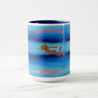 Zwemmen Onder Water Glitterende Zwemmer