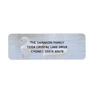 Zwemmen op het etiket van het het Adres van de Ter