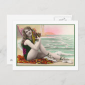 Zwemmen Schoonheid in groen badpak Briefkaart (Voorkant / Achterkant)