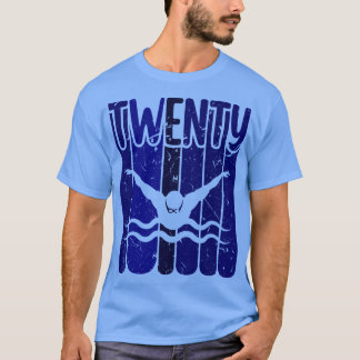 Zwemmen van de 20e verjaardag van de zwemmer t-shirt