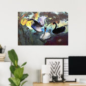 Zwemmen van de Chinese Waterverf Poster (Thuiskantoor)