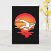 Zwemmen van de Freestyle voor zwemmen Kaart (Gele Bloem)