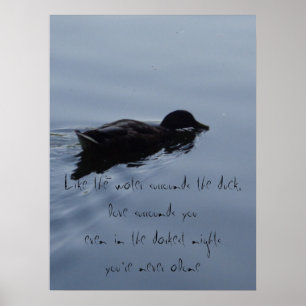 Zwemmen van Duck in Lake Inspirerend Quote Poster