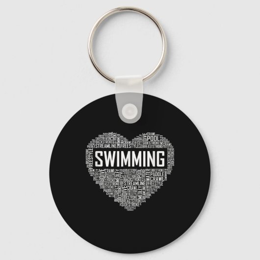 Zwemmen van het hart van de coachwimmer Gift Swim Sleutelhanger (Voorkant)